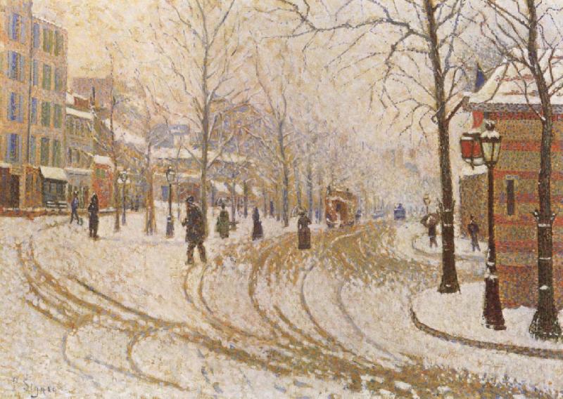 Paul Signac The Boulevard de Clichy under Snow China oil painting art